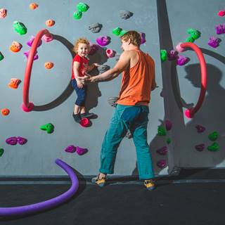 Junior climber on the wall