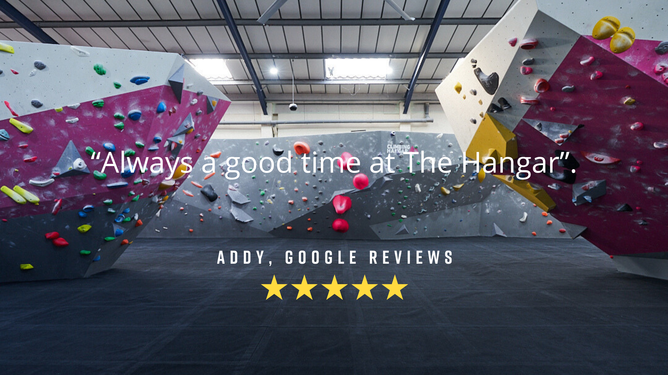 A 5* Google review of The Climbing Hangar
